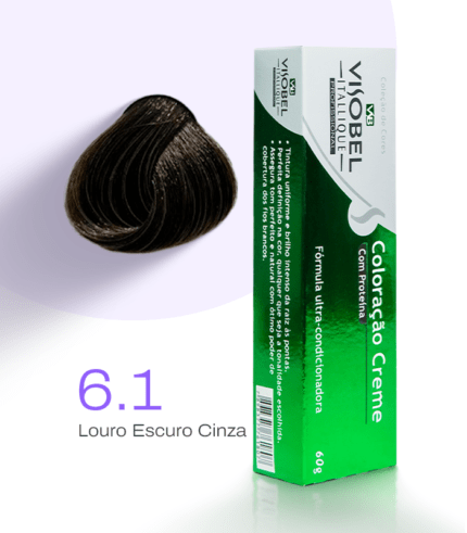 Tinta de cabelo Visobel Itallique Louro Escuro Cinza 6.1