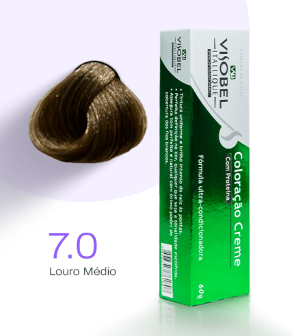 Tinta de cabelo Visobel Itallique Louro Médio 7.0