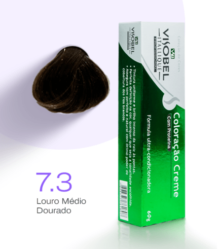 Tinta de cabelo Visobel Itallique Louro Médio Dourado 7.3