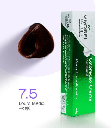 Tinta de cabelo Visobel Itallique Louro Médio Acajú 7.5