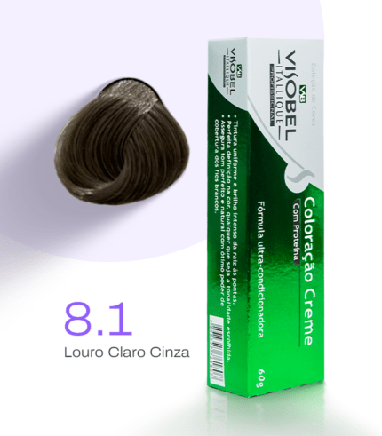 Tinta de cabelo Visobel Itallique Louro Claro Cinza 8.1