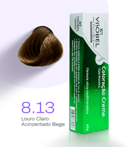 Tinta de cabelo Visobel Itallique Louro Claro Acinzentado Bege 8.13